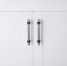 Load image into Gallery viewer, 3", 3.78", 5.0", 6.3", 7.55", 8.8" Stainless Steel & Brass Drawer Pulls | Modern Black Kitchen Cabinet Handles, Dresser & Wardrobe Cupboard Pulls