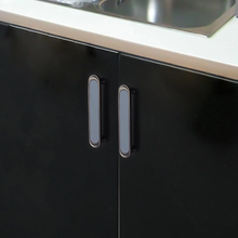 Load image into Gallery viewer, 3.78"-7.55" Modern Nickel & Blue Leather Knobs & Pulls | Wardrobe, Dresser, Drawer & Cabinet Hardware Decor