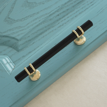 Load image into Gallery viewer, 3.78", 5.0", 6.3", 7.55" Black & Gold Modern Drawer Pulls | Kitchen Cabinet, Wardrobe & Closet Handles, Dresser Knobs, Door Pulls