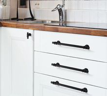 Load image into Gallery viewer, 3.75", 5.0", 6.3", 7.55" (96, 128, 160, 192mm) Black & Gold Modern Drawer Pulls | Kitchen Cabinet & Door Handles, Dresser Knobs