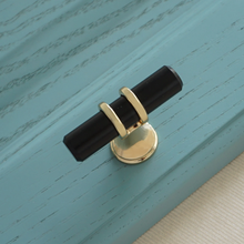 Load image into Gallery viewer, 3.78", 5.0", 6.3", 7.55" Black & Gold Modern Drawer Pulls | Kitchen Cabinet, Wardrobe & Closet Handles, Dresser Knobs, Door Pulls