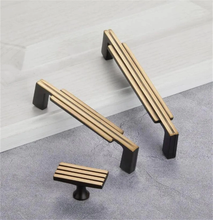 Load image into Gallery viewer, Brass & Pure Copper Modern Nordic Cabinet Handles | Simple Wardrobe Door & Drawer Pulls, Kitchen Cabinet Pulls