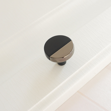 Load image into Gallery viewer, Round Black, White & Gold Knobs, Pulls & Handles | Drawer, Dresser, Kitchen, Cabinet, Door & Cupboard Decor Hardwar