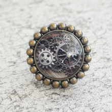 Load image into Gallery viewer, Steampunk Gear Vintage Antique Knobs, Pulls & Handles (Bronze, Silver, Glass) | Unique Cabinet, Drawer, Dresser & Kitchen Door Hardware
