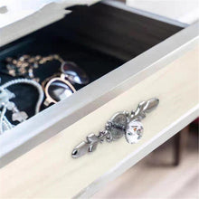 Load image into Gallery viewer, Bling Glass & Crystal Drawer Knobs | Silver Chrome Clear Dresser Handles | Cabinet Pulls with BackPlate | Furniture Hardware