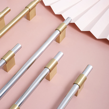 Load image into Gallery viewer, 3.78", 5", 6.3", 8.8", 12.6" Solid Brass & Chrome Kitchen Pulls | Drawer & Cabinet Knobs, Closet & Wardrobe Handles