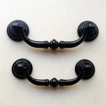 Load image into Gallery viewer, 3.5"-4.25" (90-108mm) Vintage Drop Bail Pulls & Knobs (Antique Bronze, Silver, Black) | Cabinet, Dresser, Drawer & Kitchen Hardware