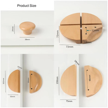 Load image into Gallery viewer, 1.25"-3.78" Wood Semicircle Knobs, Pulls & Handles (Beech, Black Walnut, Green, White, Pink) | Cabinet, Drawer, Door & Home Decor Hardware