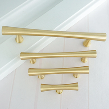 Load image into Gallery viewer, 2.5" 3.78'' 5'' 7.55“Brushed Brass Drawer Pulls Knobs Cabinet Pulls Hardware T Bar Knobs Drawer Pulls Dresser Knobs Closet Wardrobe Handle