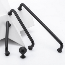 Load image into Gallery viewer, 3.78"(96mm), 5"(128mm), 7.55"(192mm) Brushed Brass & Black Knobs & Pulls | Cabinet, Dresser, Drawer, Kitchen & Cupboard Handles