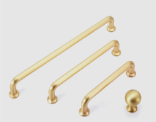 Load image into Gallery viewer, 3.78"(96mm), 5"(128mm), 7.55"(192mm) Brushed Brass & Black Knobs & Pulls | Cabinet, Dresser, Drawer, Kitchen & Cupboard Handles