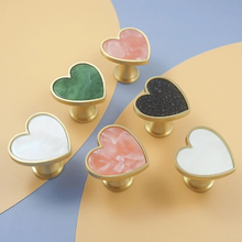 Load image into Gallery viewer, Heart Knobs | Acrylic & Brass Drawer Pulls, Dresser & Kitchen Cabinet Knobs, Handles, Hardware