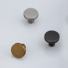 Load image into Gallery viewer, Round Brushed Brass, Nickel, Black & White Knobs, Pulls & Handles | Drawer, Dresser, Kitchen & Cabinet Decor Furniture Hardware