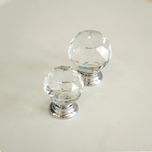 Load image into Gallery viewer, Silver Clear Glass & Crystal Knobs | Dresser, Drawer & Cupboard Pulls, Kitchen Cabinet & Door Handles, Hardware