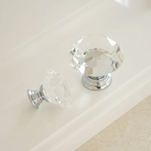 Load image into Gallery viewer, Silver Clear Glass & Crystal Knobs | Dresser & Drawer Pulls, Cupboard & Kitchen Cabinet Door Handles, Hardware