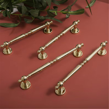 Load image into Gallery viewer, 5"-7.56" Gorgeous Polished Gold Solid Brass Knobs, Pulls & Handles | Cabinet, Drawer & Wardrobe Hardware