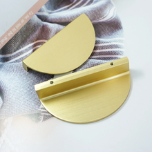 Load image into Gallery viewer, 2.5" (64mm) Modern Brushed Gold Brass Knobs, Pulls & Handles | Drawer, Dresser, Kitchen Cabinet, Wardrobe & Cupboard Hardware