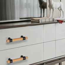 Load image into Gallery viewer, Customizable Wood Drawer Pulls | Walnut & Beech Cupboard & Cabinet Handles, Adjustable Dresser Knobs