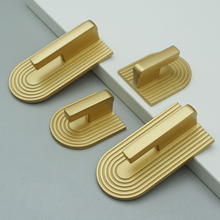 Load image into Gallery viewer, Track Design Brushed Brass Drawer Pulls | Unique Kitchen Cabinet & Wardrobe Cupboard Handles, Dresser Knobs, Pulls