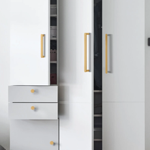 Load image into Gallery viewer, 3.78", 5.0", 7.55" Modern Solid Brass Kitchen Cabinet & Drawer Knobs | Gold Furniture Dresser, Cupboard & Wardrobe Door Pulls & Handles