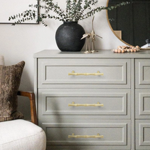 Load image into Gallery viewer, 3.78"-5.0" Green Bamboo Design | Gold, Brushed Nickel Knobs, Pulls & Handles | Cabinet, Drawer, Dresser, Kitchen & Cupboard Hardware