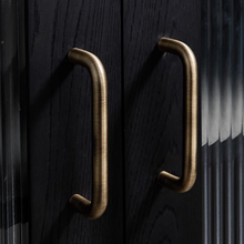 Load image into Gallery viewer, Minimalist Antique Bronze & Aged Brass Cabinet Handles | Large 500mm Drawer Pulls, Kitchen Knobs & Brass Hardware