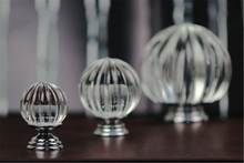 Load image into Gallery viewer, Pumpkin Glass & Crystal Knobs | Clear Chrome Silver Dresser & Drawer Pulls, Cabinet & Cupboard Door Handles, Hardware