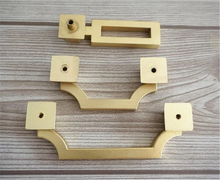 Load image into Gallery viewer, 2.5", 3.75" (64, 96mm) Brushed Gold Brass Vintage Drop Pulls | Dresser & Drawer Knobs, Kitchen Cabinet Door Handles, Hardware
