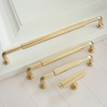 Load image into Gallery viewer, 3.78"-7.55" Brushed Brass, Nickel & Gun Black T Bar Pulls & Handles | Cabinet, Drawer, Dresser & Closet Hardware