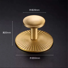 Load image into Gallery viewer, Gold Brass Drawer & Dresser Knobs with Back Plate | Kitchen & Cabinet Pulls, Door Knob Decor, Furniture Hardware