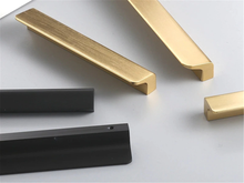 Load image into Gallery viewer, 2.5", 3.78", 5", 6.3", 7.55", 8.8", 10", 11.3" Black Brass Kitchen Handles | Drawer Pulls, Cabinet & Wardrobe Knobs, Hardware