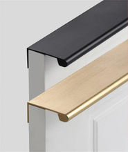 Load image into Gallery viewer, Invisible Black & Gold Kitchen Handles | Concealed Embedded Drawer Pulls, Long Wardrobe & Furniture Cabinet Pulls