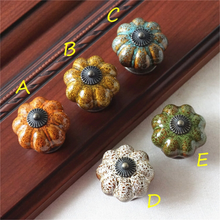 Load image into Gallery viewer, 1pc Pumpkin Ceramic Knobs | Colorful Dresser & Drawer Knobs, Cabinet & Kitchen Cupboard Pulls, Furniture Hardware
