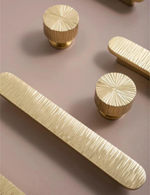 Load image into Gallery viewer, 3.78", 5.0" Solid Brass Hammered Gold Knobs & Pulls | Unique Dresser & Drawer Handles, Kitchen Cabinet, Wardrobe & Cupboard Hardware