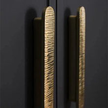 Load image into Gallery viewer, 3.78", 5.0" Solid Brass Hammered Gold Knobs & Pulls | Unique Dresser & Drawer Handles, Kitchen Cabinet, Wardrobe & Cupboard Hardware