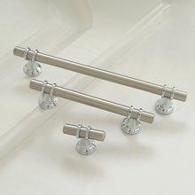 Load image into Gallery viewer, 3.75", 5.0", 6.3", 7.55" (96, 128, 160, 192mm) Brushed Steel Nickel Drawer Pulls | Dresser, Closet & Wardrobe Cabinet Handles, Knobs