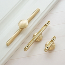 Load image into Gallery viewer, 1.25"-5.0" Brushed Brass Knobs, Pulls & Handles | Dresser, Drawer, Cabinet Door & Kitchen Cupboard Hardware