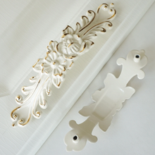 Load image into Gallery viewer, 3.78", 5.0" White, Gold, Silver Dresser Pulls | Shabby Chic French Country Drawer Knobs, Kitchen Cabinet Handles & Furniture Hardware
