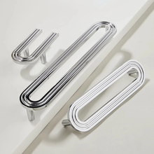 Load image into Gallery viewer, 1.1"-7.55" Unique Hollow Chrome Knobs, Pulls & Handles | Cabinet, Wardrobe, Drawer, Kitchen & Cupboard Hardware