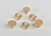 Load image into Gallery viewer, Hammered Modern Brass Knobs & Pulls | Simple Cabinet & Drawer Handles, Kitchen Door Hardware