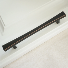 Load image into Gallery viewer, 3.75", 5", 6.3" Black Copper & Brushed Brass Handles | Closet, Wardrobe & Drawer Pulls, Cabinet & Kitchen Knobs, Dresser Hardware