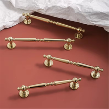 Load image into Gallery viewer, 5"-7.56" Gorgeous Polished Gold Solid Brass Knobs, Pulls & Handles | Cabinet, Drawer & Wardrobe Hardware