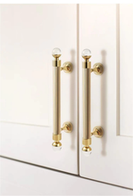 Load image into Gallery viewer, 3.78"-8.8" Art Decor Luxury Pulls & Knobs (Pink Crystal Stone, Shiny Gold, Purple, White, Chrome) | Cabinet, Dresser & Drawer Hardwar