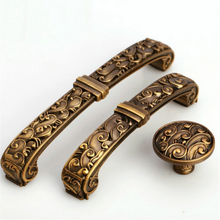 Load image into Gallery viewer, 3.78"-5" (96-128mm) Retro Rustic Antique Coffee & Brass Knobs, Pulls & Handles | Drawer, Kitchen Cabinet & Door Rustic Decor Hardware