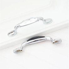 Load image into Gallery viewer, 3.75", 5" (96, 128mm) Black Clear Crystal Pulls | Silver Chrome Handles, Dresser & Kitchen Cabinet Hardware, Furniture Pulls