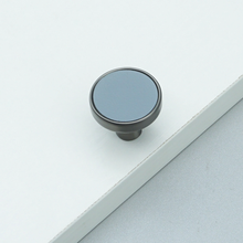 Load image into Gallery viewer, 3.78"-7.55" Modern Nickel & Blue Leather Knobs & Pulls | Wardrobe, Dresser, Drawer & Cabinet Hardware Decor