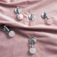 Load image into Gallery viewer, Crystal Stone Ball Drop Knobs, Pulls & Handles (Pink, White, Clear, Red) | Chrome Dresser & Cabinet Door Hardwar