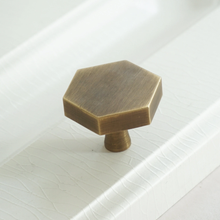 Load image into Gallery viewer, Hexagon Antique Bronze, Bright Brass & Brass Knobs, Pulls & Handles | Kitchen Cabinet, Drawer, Dresser & Door Hardware