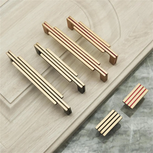 Load image into Gallery viewer, Brass & Pure Copper Modern Nordic Cabinet Handles | Simple Wardrobe Door & Drawer Pulls, Kitchen Cabinet Pulls