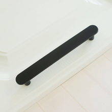 Load image into Gallery viewer, 3.78"-5.0" (96-128mm) Simple Modern Brushed Brass & Black Pulls, Knobs & Handles | Cabinet, Dresser, Drawer & Wardrobe Hardware
